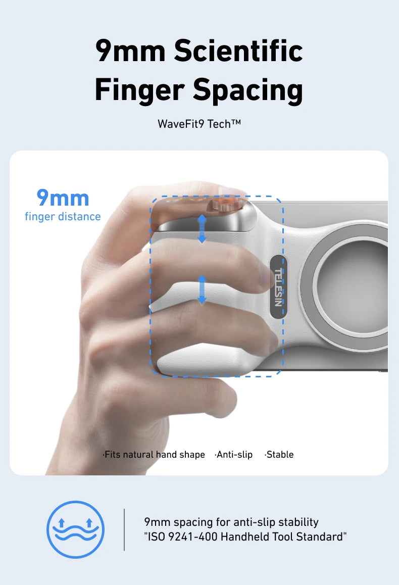 TELESIN Fun Shot Magnetic Grip Shooting Aid Remote Control Handle for iPhone13 14 15 16 Samsung S24 S25 Ultra Xiaomi Honor Phone